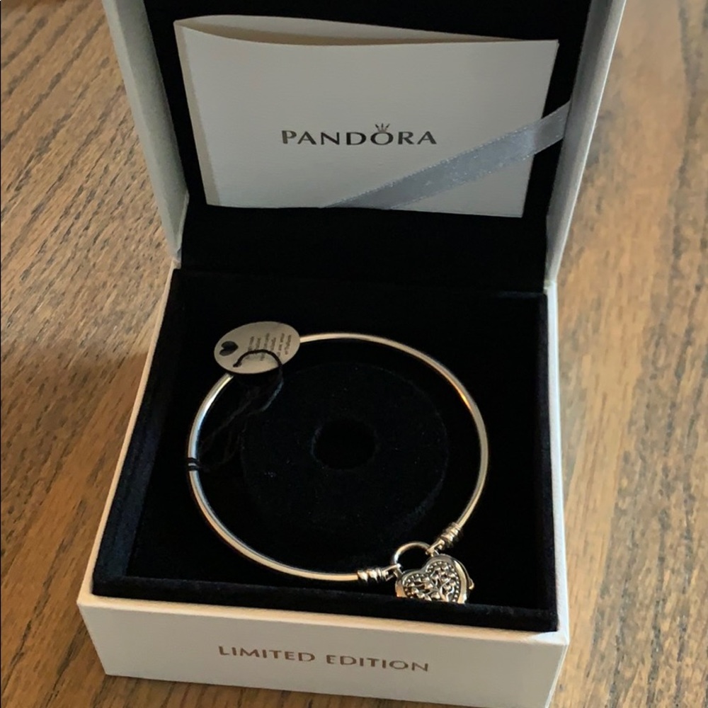 PANDORA Flourishing Hearts Bangle Bracelet New - Picture 6 of 8